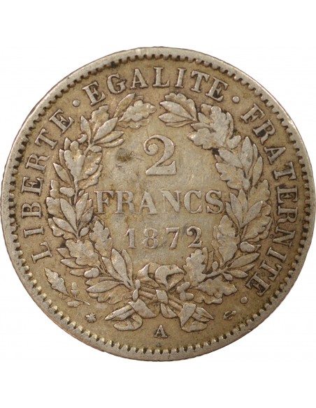 2 francs Argent 1872 A Paris