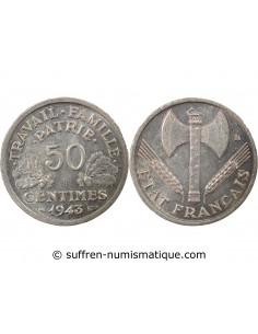 50 centimes Aluminium 1943 A Paris