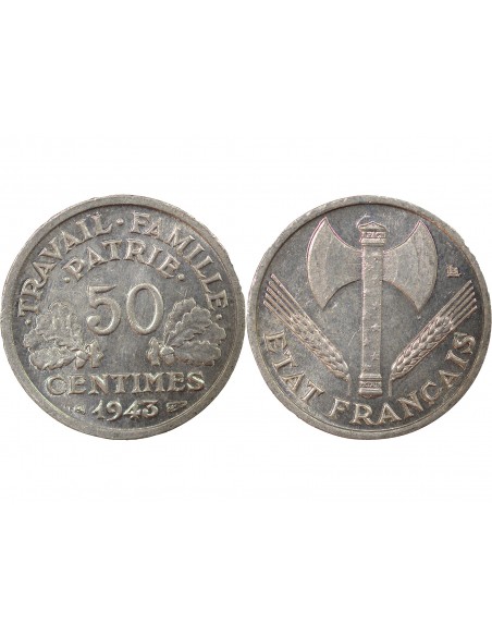 50 centimes Aluminium 1943 A Paris