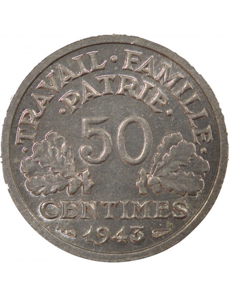 50 centimes Aluminium 1943 A Paris