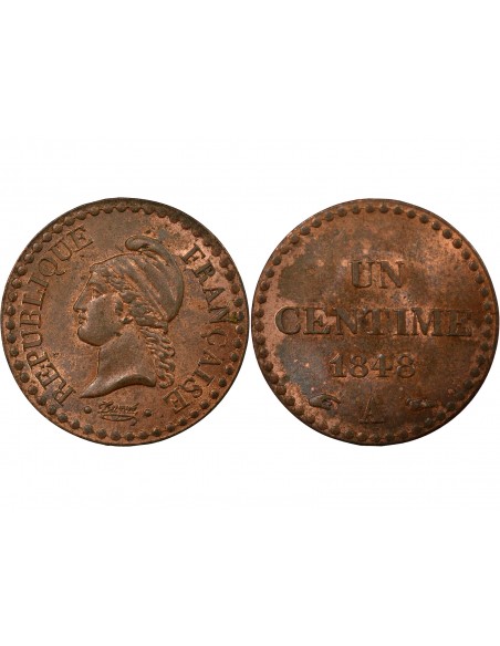 1 centime Bronze 1848 A Paris