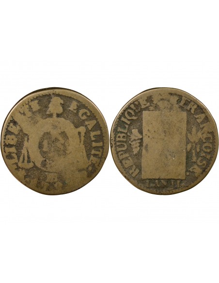 Louis XVI 1 sol Métal de Cloche 1793 BB Strasbourg