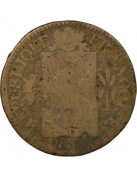 Louis XVI 1 sol Métal de Cloche 1793 BB Strasbourg