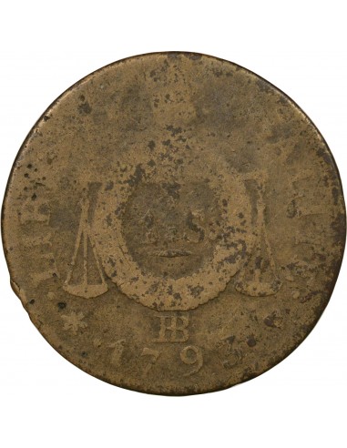 Louis XVI 1 sol Métal de Cloche 1793 BB Strasbourg