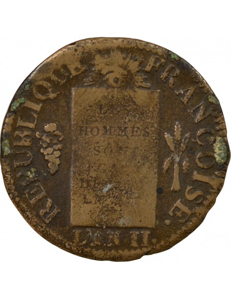 Louis XVI 1 sol Métal de Cloche 1793 MA Marseille