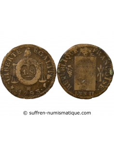 Louis XVI 1 sol Métal de Cloche 1793 MA Marseille