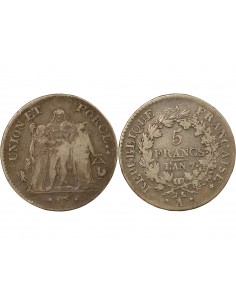 UNION ET FORCE﻿ - 5 FRANCS, ARGENT - AN 7 A PARIS 2