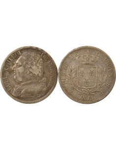 LOUIS XVIII - 5 FRANCS ARGENT, BUSTE HABILLE - 1815, M TOULOUSE 2