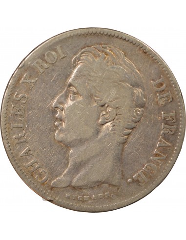 CHARLES X - 5 FRANCS ARGENT 1827 A PARIS