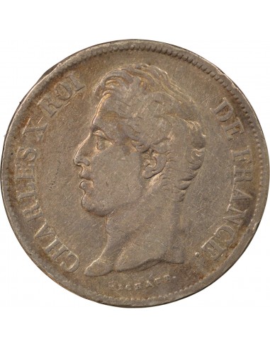 CHARLES X - 5 FRANCS ARGENT 1828 W LILLE