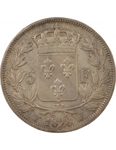 Charles X 5 francs Argent 1828 W Lille