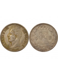 Charles X 5 Francs Argent 1828 W Lille 2