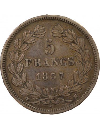 Louis-Philippe Ier 5 Francs Argent 1837 MA Marseille