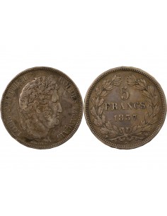 Louis-Philippe Ier 5 Francs Argent 1837 MA Marseille 2