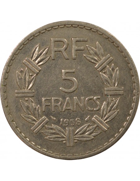 5 francs Nickel 1938 A Paris