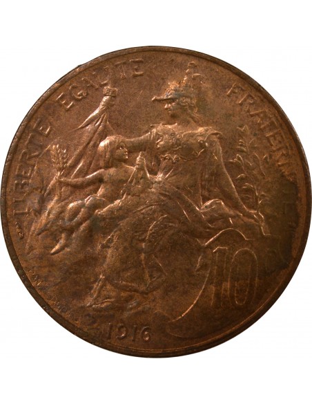 10 Centimes Bronze 1916 A Paris