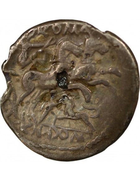 République Romaine 1 denier Cuivre plaqué Argent Après 128 AV JC R Rome