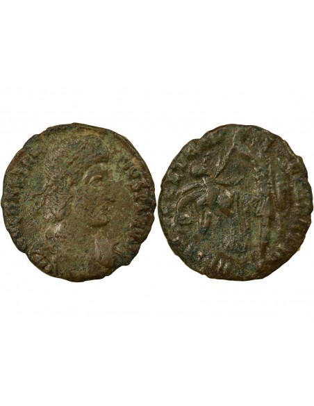 Rome Empire Constance II Soldat & Cavalier 1 nummus Cuivre 348-355 Sirmium