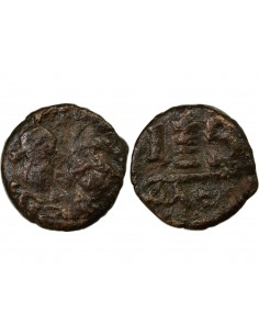 Empire Byzantin Héraclius 1/2 Follis Cuivre 610-641 Carthage 2