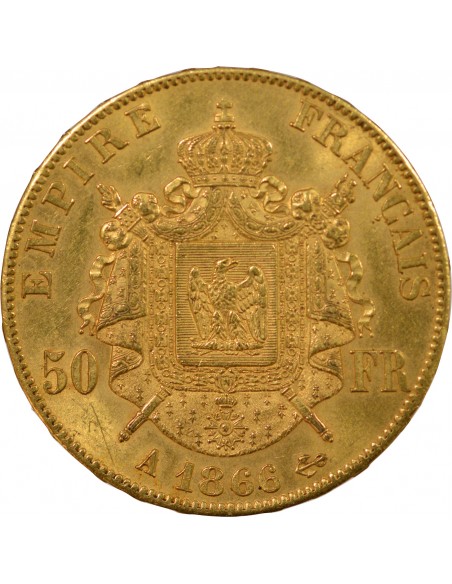 NAPOLEON III ﻿- 50 FRANCS OR 1866 A PARIS