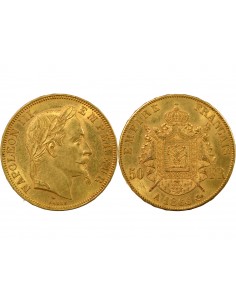 NAPOLEON III ﻿- 50 FRANCS OR 1866 A PARIS 2