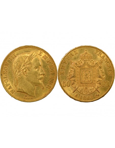 NAPOLEON III ﻿- 50 FRANCS OR 1866 A PARIS