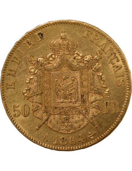NAPOLEON III ﻿- 50 FRANCS OR 1864 A PARIS