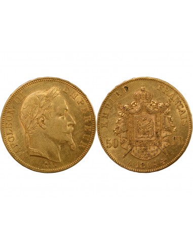 NAPOLEON III ﻿- 50 FRANCS OR 1864 A PARIS
