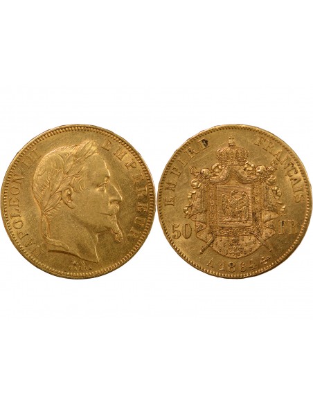 NAPOLEON III ﻿- 50 FRANCS OR 1864 A PARIS