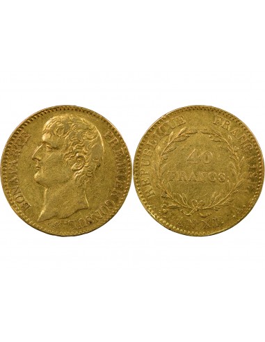 BONAPARTE Ier CONSUL﻿ - 40 FRANCS OR AN XI A PARIS﻿﻿