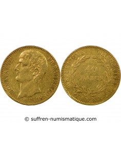 BONAPARTE Ier CONSUL﻿ - 40 FRANCS OR AN XI A PARIS﻿﻿