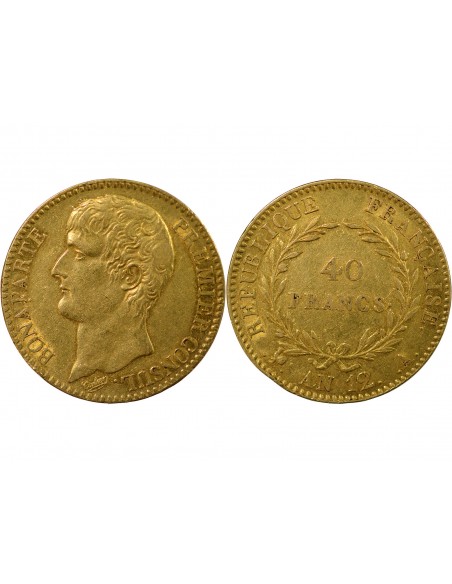 BONAPARTE 1er CONSUL﻿ - 40 FRANCS OR AN 12 A PARIS﻿