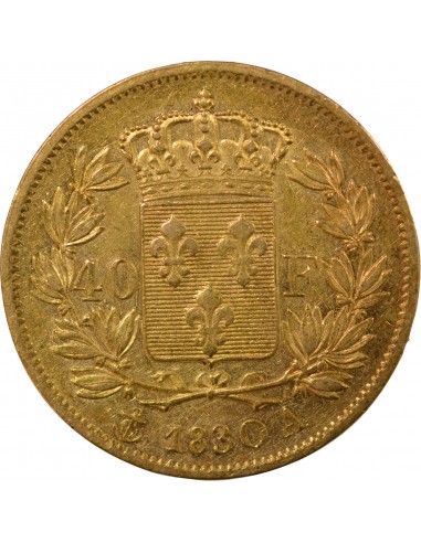 CHARLES X﻿ - 40 FRANCS OR 1830 A PARIS﻿, TRANCHE EN CREUX