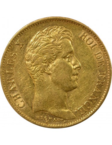 CHARLES X﻿ - 40 FRANCS OR 1830 A PARIS﻿, TRANCHE EN CREUX