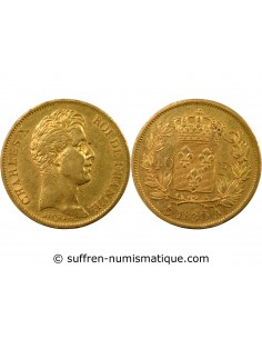 CHARLES X﻿ - 40 FRANCS OR 1830 A PARIS﻿, TRANCHE EN CREUX