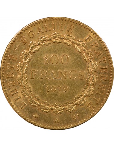 GENIE - 100 FRANCS OR 1879 A PARIS "Dieu protège la France"﻿