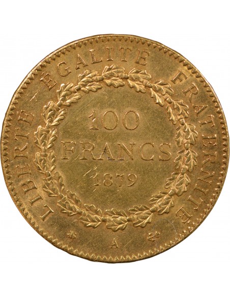 GENIE - 100 FRANCS OR 1879 A PARIS "Dieu protège la France"﻿