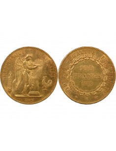 GENIE - 100 FRANCS OR 1879 A PARIS "Dieu protège la France"﻿ 2