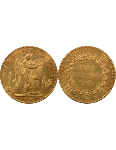 GENIE - 100 FRANCS OR 1879 A PARIS "Dieu protège la France"﻿