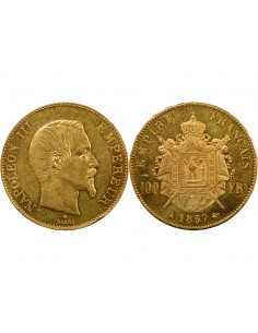 NAPOLEON III - 100 FRANCS OR 1857 A PARIS﻿ 2