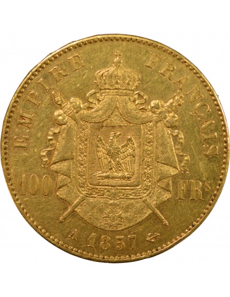 NAPOLEON III - 100 FRANCS OR 1857 A PARIS﻿