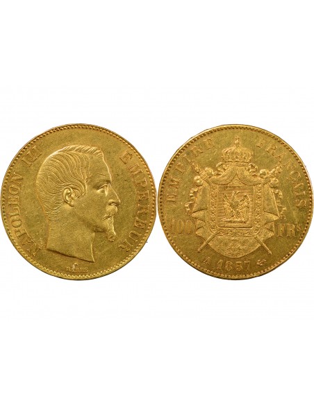NAPOLEON III - 100 FRANCS OR 1857 A PARIS﻿
