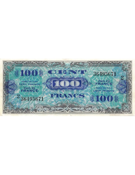 IMPRESSION AMERICAINE - 100 FRANCS DRAPEAU Type 1944, SERIE 2