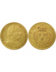 LOUIS XVIII - 20 FRANCS OR 1814 W LILLE 2