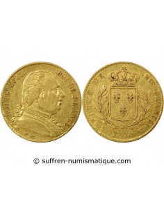 LOUIS XVIII - 20 FRANCS OR 1814 W LILLE