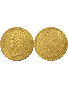 LOUIS PHILIPPE﻿ Ier - 20 FRANCS OR 1831 B ROUEN Tranche en creux 2