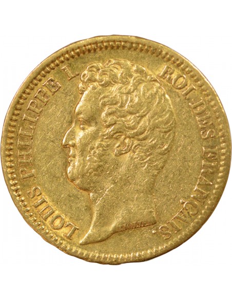 LOUIS PHILIPPE﻿ Ier - 20 FRANCS OR 1831 A PARIS Tranche en Creux