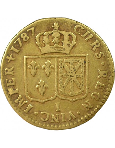 LOUIS XVI - LOUIS D'OR A LA TÊTE NUE 1787 I LIMOGES