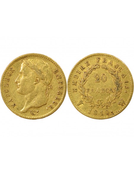NAPOLEON Ier - 20 FRANCS OR 1810 W PARIS