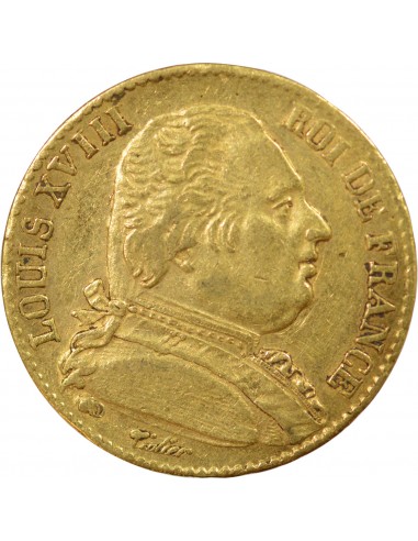 LOUIS XVIII - 20 FRANCS OR 1814 K BORDEAUX, GRAND 4